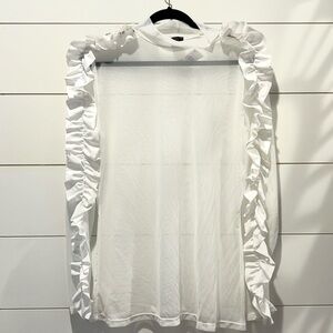 NWT, Sheer Mesh Top with Ruffle Detail Sleeves Sz. 1x